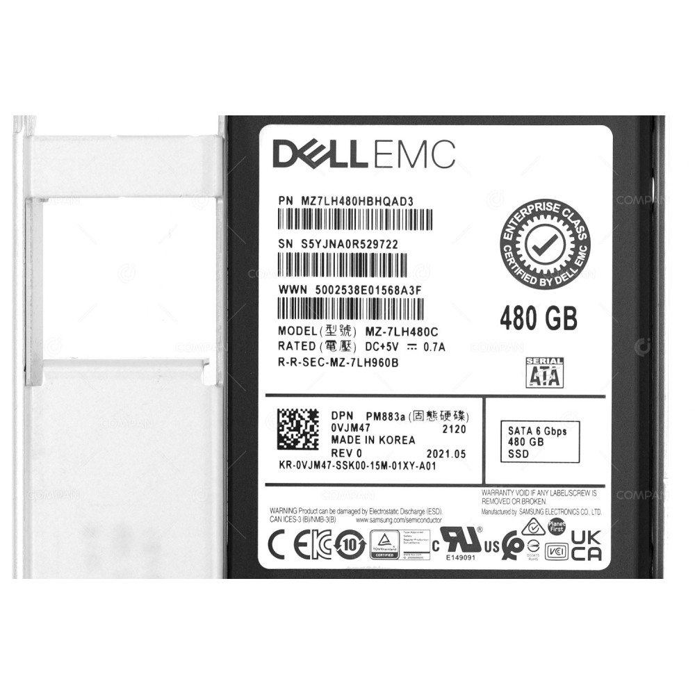 VJM47 G14 LFF  DELL SSD 480GB SATA 6G 3.5" LFF FOR DELL POWEREDGE G14